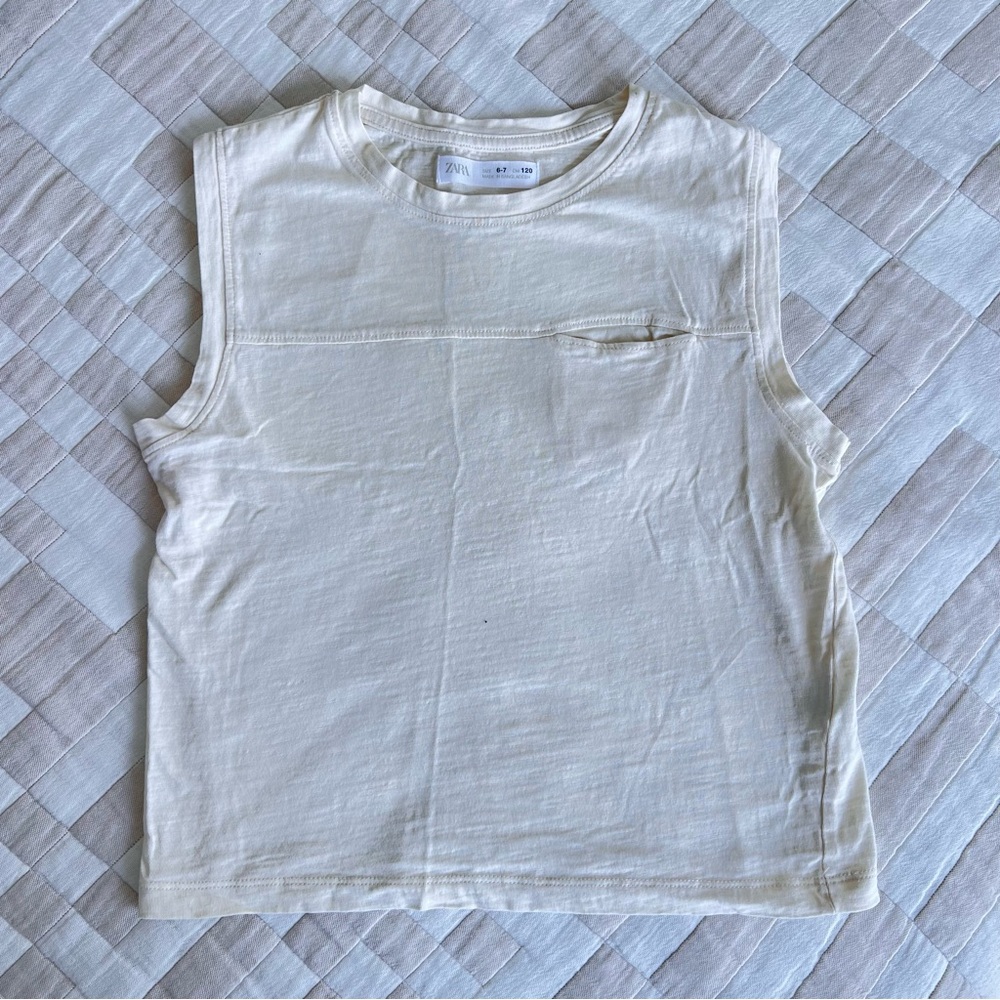 Kids Cream Sleeveless Top